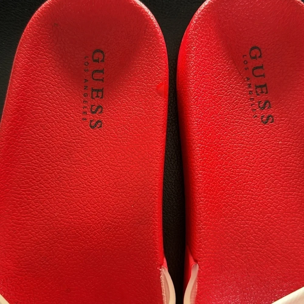 🍍 Guess LANA Red Pool Slides Women’s Size 7 NEW*🍍
